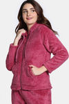 Zivame Soft Snuggles Fur Jacket - Beet Red — thumbnail 2